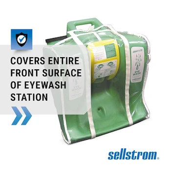 Imagen 5 de Cubierta de polvo de repuesto de vinilo transparente Sellstrom S90335 para estación de lavado de ojos portátil de flujo de gravedad de 16 galones Gravit-Eye (estación de lavado no incluida)