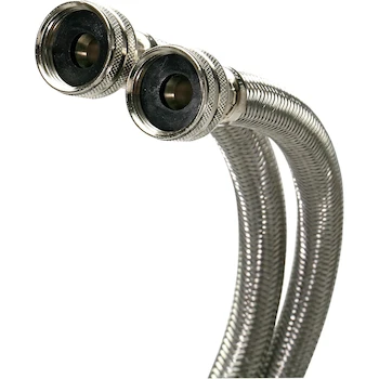 Imagen de referencia para Fluidmaster B9WM48HE - Conector de Lavadora de Alta Eficiencia, Acero Inoxidable Trenzado, 3/4" Manguera x 3/4" Manguera, 4 pies (121.9 cm)