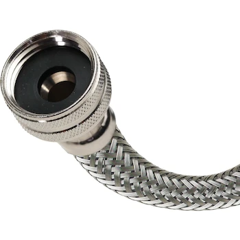 Imagen 3 de Fluidmaster B9WM48HE - Conector de Lavadora de Alta Eficiencia, Acero Inoxidable Trenzado, 3/4" Manguera x 3/4" Manguera, 4 pies (121.9 cm)