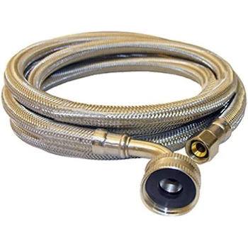 Imagen de referencia para LASCO 10-0979 Suministro Flexible para Lavaplatos, Trenzado de Acero Inoxidable con Núcleo Interno de Poliéster, 3/8" Hembra Compresión x 3/4" Hembra Rosca Manguera con Codo 90° x 72 Pulgadas