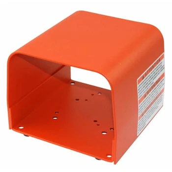 Imagen de referencia para Linemaster 522-B14 Full Guard Single Foot Switch Guard, Heavy Gauge Steel, Alert Orange