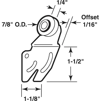 Imagen 2 de Prime-Line N 6840 - Rodillo Delantero Ajustable para Puerta de Clóset, Compensación de 0.15 cm, Rueda Plana de Nailon de 2.22 cm de Diámetro, Paquete de 2 Unidades