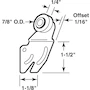 Miniatura de Prime-Line N 6840 - Rodillo Delantero Ajustable para Puerta de Clóset, Compensación de 0.15 cm, Rueda Plana de Nailon de 2.22 cm de Diámetro, Paquete de 2 Unidades
