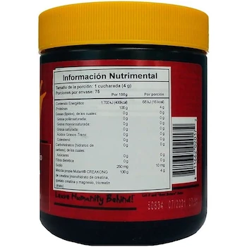 Imagen 2 de Mutant Creakong Creatina 75 Servicios 300g Sin Sabor