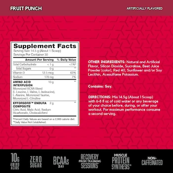 Imagen 2 de BSN Amino X, Sabor Ponche de Frutas, 435 gr