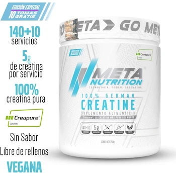 Imagen 2 de Meta Nutrition Creatina Monohidratada Alemana Creapure® 750g Edición Limitada
