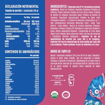 Imagen 3 de Birdman Falcon Protein Proteína Vegetal Orgánica en Polvo Vegana USDA Sabor Fresa 1.170kg 39 Servicios