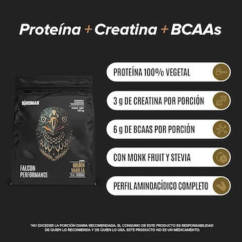 Imagen 4 de Birdman Falcon Performance Proteína Premium En Polvo 45 Porciones Sabor Golden Vanilla 1.9Kg
