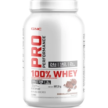 Imagen de referencia para GNC 100% Whey Proteína de suero de leche Pro Performance Chocolate 887.5 Gramos