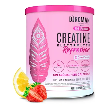 Imagen de referencia para Birdman Creatine Refresher Creatina Monohidratada Electrolitos Magnesio Vitaminas Pink Lemonade 30 Porciones