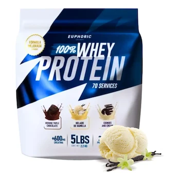 Imagen 4 de Proteína 100% Whey Euphoric 2.2 Kg Adicionada Con Creatina Sabor Vainilla