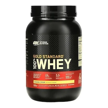 Imagen de referencia para Optimum Nutrition Gold Standard 100% Whey Proteína Suplemento en Polvo Sabor Banana Cream 907g