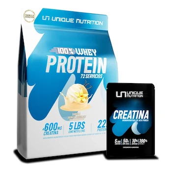 Imagen de referencia para Proteina 100% Whey 2.2 Kg Adicionada Con Creatina Unique N Sabor Vainilla