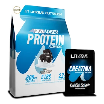Imagen de referencia para Unique Proteína 100% Whey 2.2 Kg con Creatina Sabor Cookies