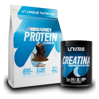 Imagen de referencia para Proteína 100% Whey Unique N 2.2 Kg Adicionada con Creatina Sabor Chocolate