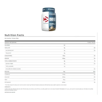 Imagen 2 de Suplemento Dymatize Whey ISO-100 en Polvo 620g Sabor Cookies & Cream