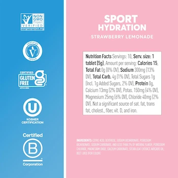 Imagen 5 de New Nuun Active Hydrating Electrolyte Tablets Strawberry Lemonade Box of 4 Tubes Fresa