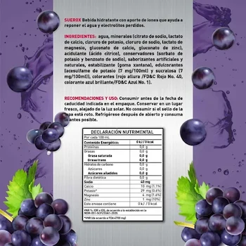 Imagen 4 de Suerox Uva 630 Ml Electrolitos Orales 8 Iones Adulto