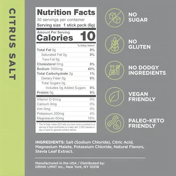 Imagen 3 de LMNT Drink Mix Cítricos 30 Stick Packs Sin Azúcar