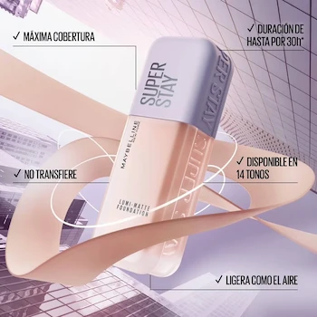 Imagen 2 de Maybelline Superstay Lumi Matte Base de Maquillaje Tono 120 40 ml