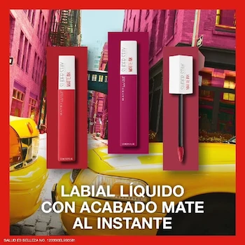 Imagen 4 de Labial líquido Maybelline Super Stay matte ink 070 amazonian 5 ml