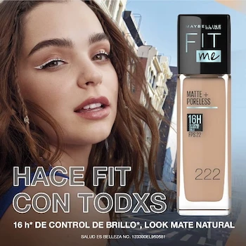 Imagen 4 de Base de maquillaje Maybelline New York Fit Me! Matte + Poreless 120 Classic Ivory 30 ml