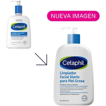 Imagen 3 de Cetaphil Limpiador Facial Diario Piel Sensible Mixta a Grasa 473 ml