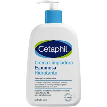 Imagen de referencia para Cetaphil Crema Limpiadora Espumosa Hidratante 473ml Para Piel Sensible con Niacinamida y Aloe Vera