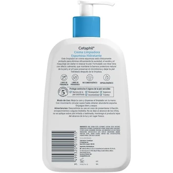 Imagen 2 de Cetaphil Crema Limpiadora Espumosa Hidratante 473ml Para Piel Sensible con Niacinamida y Aloe Vera