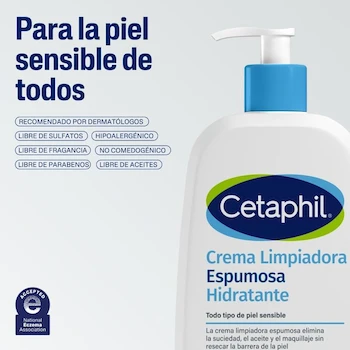 Imagen 4 de Cetaphil Crema Limpiadora Espumosa Hidratante 473ml Para Piel Sensible con Niacinamida y Aloe Vera