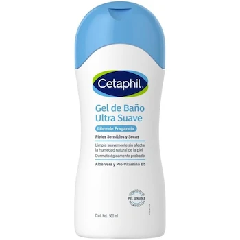 Imagen de referencia para CETAPHIL® Gel de Baño Corporal Ultra Suave Sin Fragancia Aloe Vera y Vitamina B5 500ml Todo Tipo de Piel