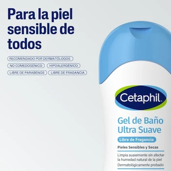 Imagen 4 de CETAPHIL® Gel de Baño Corporal Ultra Suave Sin Fragancia Aloe Vera y Vitamina B5 500ml Todo Tipo de Piel