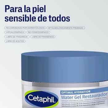 Imagen 5 de Cetaphil Optimal Hydration Water Gel Facial Margarita Azul 48g Piel Seca y Sensible