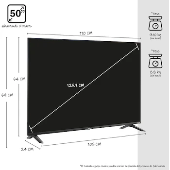 Imagen 4 de Televisión Pioneer PN50R85126U 50 Pulgadas 4K UHD Roku TV Negro