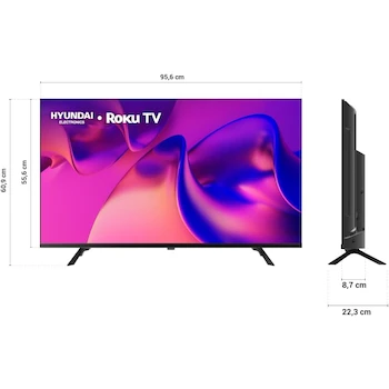 Imagen 4 de Hyundai HYLED4325RIM TV 43" LED Full HD Smart Roku Borderless 2025