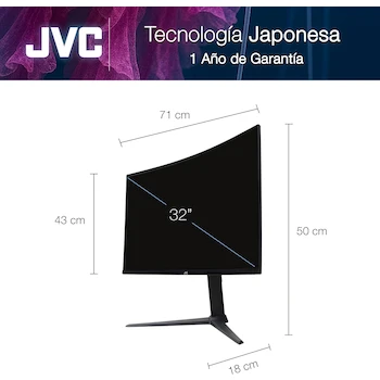 Imagen 2 de JVC Monitor Curvo LED FHD 32 Pulgadas Gaming Oficina