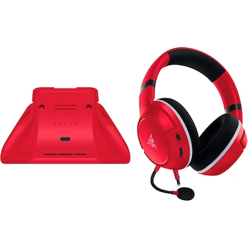 Imagen de referencia para Razer Essential Duo Bundle Xbox Kaira X Wired Headset Charging Stand Pulse Red