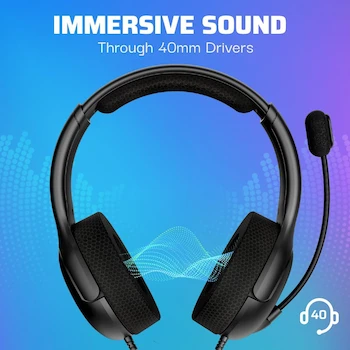 Imagen 2 de PDP Gaming LVL40 Wired Stereo Headset Black PS5 PS4