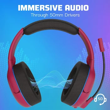 Imagen 2 de PDP AIRLITE Pro Wireless Headset Cosmic Red PS5 PS4 PC