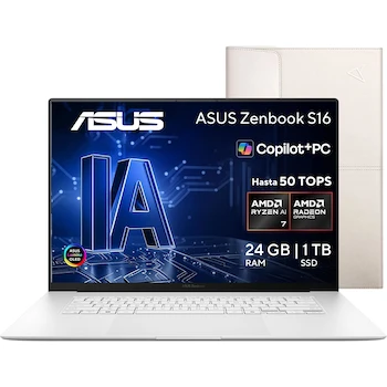 Imagen 1 de ASUS Zenbook S16 OLED 3K Ryzen AI 7 350 24GB 1TB SSD