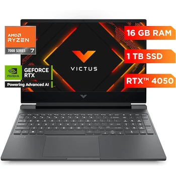 Imagen 2 de HP Victus 15-fb3036la Laptop Gaming Ryzen 7 RTX 4050 16GB 1TB 15.6" FHD Plata Cromo