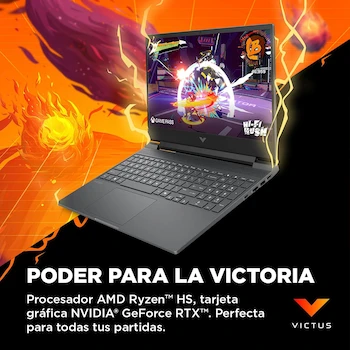 Imagen 5 de HP Victus 15-fb3036la Laptop Gaming Ryzen 7 RTX 4050 16GB 1TB 15.6" FHD Plata Cromo