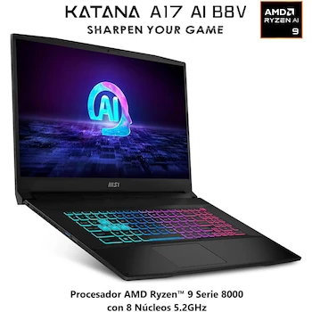 Imagen 2 de MSI Katana A17 AI Ryzen 9 8945HS RTX 4060 16GB 1TB SSD 17.3" FHD 144Hz Negra