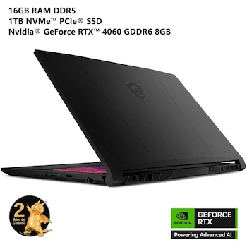 Imagen 4 de MSI Katana A17 AI Ryzen 9 8945HS RTX 4060 16GB 1TB SSD 17.3" FHD 144Hz Negra