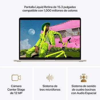 Imagen 3 de Apple MacBook Air 15" M5 10-core CPU/GPU 16GB 1TB Blanco Estelar 2026