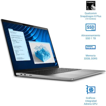 Imagen 3 de Dell Latitude 14 5455 Snapdragon X Plus 32GB 1TB SSD 14" FHD+ Plata