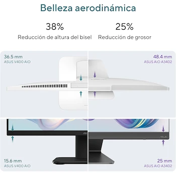 Imagen 5 de ASUS AiO V440 Intel Core i5 8GB RAM 512GB SSD 23.8" Blanco