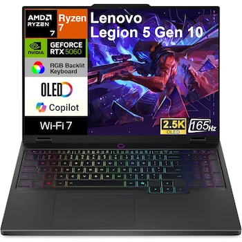 Imagen de referencia para Lenovo Legion 5 Gaming Portátil AMD Ryzen 7 16GB 1TB SSD OLED 15.1" RTX 5060 Eclipse Black