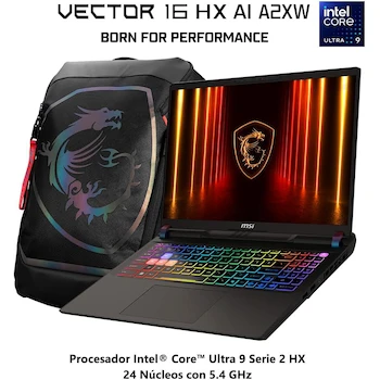 Imagen 2 de MSI Vector 16 HX AI RTX 5070 Ti Ultra 9 275HX 16GB 1TB 16" QHD+ 240Hz Gris