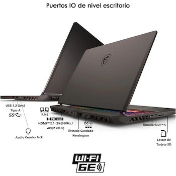 Imagen 4 de MSI Vector 16 HX AI RTX 5070 Ti Ultra 9 275HX 16GB 1TB 16" QHD+ 240Hz Gris